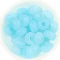 Light blue round flat glass spacer beads for DIY jewelry making bracelets and necklaces - 50 Pieces / Light Blue Two-Tone