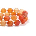 Bracciale in perle di agata arancione sfaccettata accessori di gioielli multistrato - Diametro 6mm (Circa 45 Pezzi) / Agata Rossa Sfaccettata