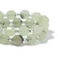 Bracciale di perle di pietra verde sfaccettata con distanziatori argentati accessorio DIY - 6mm (circa 45 pezzi) / Prehnite