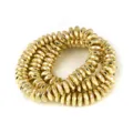 Cuentas de ábaco de hematites facetadas chapadas en oro para manualidades de joyería DIY. - 1 Pieza por Paquete / Cuenta de Ábaco 3*2mm / Dorado