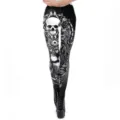 Dames yoga legging met hoge taille en creatieve 3D digitale schedel- en leeuwenprint - S / Gothic Leeuw Schedel Stijl (KDK1965)