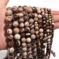 Natuurlijke zebra jaspis steen ronde kralen voor diy sieraden maken armband ketting - Ronde Kralen / Diameter ca. 6mm (ca. 60st)