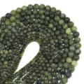 Natural southern jade loose beads round shape for DIY bracelet jewelry making accessories - 10mm / Green
