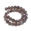 Natural grey agate loose beads round stones for DIY handmade bracelet jewelry making accessory - 12mm / Gray