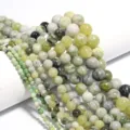 Natural Australian jade gemstone loose beads detail shot for DIY jewelry making accessories. - 6mm Size / Australian Jade
