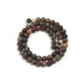 Natural flower agate loose beads detail, earthy tones round stone beads for DIY craft. - 6mm (Approx 60pcs)