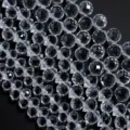 Close-up of clear faceted crystal beads strands sparkling craftsmanship diy jewelry details - 6mm Outer Diameter (Approx. 85 Pieces/Strand) / Transparent Strawberry Crystal Bead