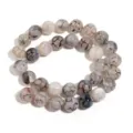 Natural Black White Dragon Vein Agate Round Loose Beads For DIY Bracelet Jewelry - Black Line Dragon Vein (Item No:T5244) / 12mm (Approx 31 Pieces/Pack)