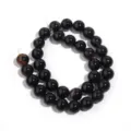 Natural black agate gemstone bead strand detail, smooth round loose beads for DIY jewelry. - Black Agate (T5131) / 12mm Hole Approx. 1.4mm (Approx. 32 Beads)