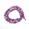 Natural purple lepidolite gemstone round beads strand for DIY jewelry making and bracelets. - Round Bead (Dark Purple) / 10mm (Approx. 38 Pieces)