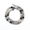 Natürliche schwarze Rutilquarz Perlen runde Kristall DIY Armband Herstellung Materialien. - Runde Perle (1.0mm Loch) / 8mm Durchmesser / Schwarz