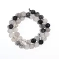 Natürliche schwarze Rutilquarz Perlen Variante für DIY Armband Halskette Schmuck. - Runde Perle (1.0mm Loch) / 10mm Durchmesser / Schwarz