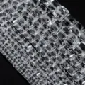 Transparent faceted crystal loose beads for bracelet DIY jewelry making and garment accessories. - 4mm (Approx 93 Beads) / Square Transparent Crystal Bead