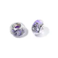 Purple black pattern resin large hole charm beads for DIY bracelet jewelry making variant style. - Faceted Round: Purple / 20 Pcs/Pack, Outer Diameter approx. 14mm, Height approx. 9mm, Hole approx. 4.5mm
