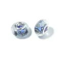 Blue and black resin large hole beads charm accessory for DIY European bracelets. - Circular Faceted: Blue / 20 Pcs/Pack, Outer Diameter approx. 14mm, Height approx. 9mm, Hole approx. 4.5mm