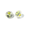 Resin large hole charm bead diy bracelet accessory, yellow black patterned variant. - Circular Faceted: Yellow / 20 Pcs/Pack, Outer Diameter approx. 14mm, Height approx. 9mm, Hole approx. 4.5mm