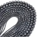 Natural black hematite faceted round beads 128 facets DIY jewelry making supplies - Faceted Round Bead (128 Facets) / 4mm (ai-90 Pieces/Pack)