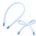 Blau-weiße Vichy-Karos gepolsterte Kordel Schleife DIY Haarklammer Zubehör Basteln - 2 Stk./Pack (55cmx10mm) / Blau-Weißes Gingham