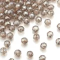 Cuentas de cristal facetado para hacer pulseras collares joyería DIY espaciadores. - Diámetro Aprox. 6mm Agujero Aprox. 1.3mm 50 Piezas/Paquete / Champaña Plateada Natural