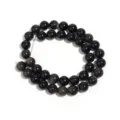 Detailweergave van gouden obsidiaan ronde edelsteen kralen strand voor DIY sieraden maken - 38 Stuks/Verpakking / Diameter 10mm Gat 1mm