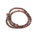 Natuursteen ronde kralen streng rood bruin gemengd edelsteen DIY sieraden maken benodigdheden - Rode Luipaardhuid Ronde Kralen Streng (Artikel: T5036) / 4mm (ongeveer 90 stuks)