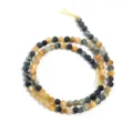 Colorful tiger eye gemstone loose beads for DIY jewelry making, round semi-finished strand. - Dreamy Tiger Eye (Color varies by batch) / 4mm (Hole Approx 1.0mm)