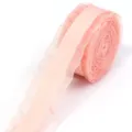 Nastro arricciato in poliestere rosa, delicato bordo plissettato per fai da te e regali. - Nastro con Bordo a Volant / 2,5 CM di Larghezza / Rosa Pesca
