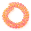 Glas Farbverlauf rosa gelb runde Perlen fuer DIY Schmuckherstellung Halskette Armband - 8mm (45 Stück/Packung) / Rosa Gelb