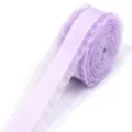 Dettaglio nastro plissettato con volant viola chiaro per regali, fai da te e cucito. - Nastro con Bordo a Volant / 2,5 CM di Larghezza / Viola chiaro