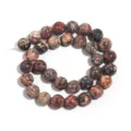 Natuurlijke rode steen ronde kralen voor DIY armband sieraden maken losse kralen. - Rode Luipaardhuid Ronde Kralen Streng (Artikel: T5036) / 12mm (ca. 32 stuks)