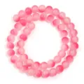 Rosa Farbverlauf Glasperlen Detailansicht, ideal für DIY Schmuckherstellung und Zubehör. - 8mm (45 Stück/Packung) / Rot Weiß