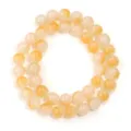 Glas zweifarbige runde Perlen Detailansicht fuer DIY Schmuckherstellung und Armband Zubehoer - 8mm (45 Stück/Packung) / Bernsteinweiß