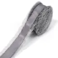 Nastro arricciato grigio con bordo in organza plissettata per fai da te, confezioni regalo e cucito. - Nastro con Bordo a Volant / 2,5 CM di Larghezza / Grigio scuro