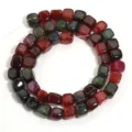 Square dragon vein agate stone beads, colorful cracked gemstone semi-finished strand. - 8mm Square Beads (Approx. 46 Pcs/Pack) / Tourmaline Color