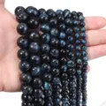 Dark blue tiger eye gemstone round beads loose strands for DIY jewelry making and bracelet crafts - 6mm (Approx 58 Beads) / Dark Blue Tiger Eye Stone (Grade AB)