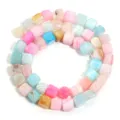 Colorful square dragon vein agate stone beads for DIY jewelry making and accessories detail. - 8mm Square Beads (Approx. 46 Pcs/Pack) / Gradient Light Mixed Multicolor