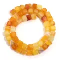 Square carnelian agate gemstone beads detail view for DIY jewelry making and crafts design. - 8mm Square Beads (Approx. 46 Pcs/Pack) / Light Yellow