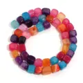 Colorful square dragon vein agate stone beads for DIY handmade jewelry bracelets and necklaces. - 8mm Square Beads (Approx. 46 Pcs/Pack) / Colorful