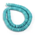 Synthetische Türkis blau weiße scheibenförmige Perlen für DIY Schmuckherstellung Halskette - 1 Strang (10mm) / Blau