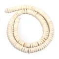 Weisse flache runde Scheibe Perlen lose Abstandshalter fuer DIY Schmuckherstellung Armbaender - 1 Strang (10mm) / Weiß