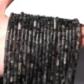 Natürliche graue Stein-Röhrenperlen für DIY handgemachte Armband und Halskette Varianten. - 4*13mm (Ca. 29 Stück) / Larvikit