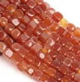 Red agate square beads gemstone spacer DIY jewelry making bracelet necklace supply wholesale - 8mm Square Beads (Approx. 46 Pcs/Pack) / Light Red