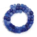 Blue square crackle agate stone beads semi-finished DIY jewelry making accessories supplies - 8mm Square Beads (Approx. 46 Pcs/Pack) / Sapphire Blue
