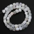 Natural white square agate beads, smooth stone loose beads for DIY jewelry making and crafting. - 8mm Square Beads (Approx. 46 Pcs/Pack) / White
