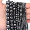 Natural hematite gemstone beads loose round spacer beads for jewelry making 2mm to 12mm - 3mm (Approx 130 Pieces) / Gunmetal Grey
