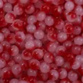 Glas Zweifarbig Lackierte Perle Runde DIY Schmuck Armband Halskette Handwerk Zubehörteile - Rot