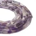 Natürliche Amethyst Röhren Perlen für DIY handgemachte Armband Halskette Schmuckherstellung. - 4*13mm (Ca. 29 Stück) / Amethyst