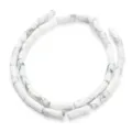 Natürliche weiße zylindrische Steinperlen für DIY handgemachte Schmuckarmbänder Ketten. - 4*13mm (Ca. 29 Stück) / Importierter Weißer Türkis