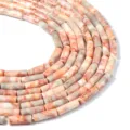 Naturstein Achat runde Röhren Perlen für DIY handgemachte Schmuck Armbänder Ketten - 4*13mm (Ca. 29 Stück) / Roter Netzwerkstein