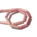 Rosa zylindrische Edelstein lose Perlen Variante für DIY handgemachte Schmuck und Armbänder. - 4*13mm (Ca. 29 Stück) / Roter Holzmaserungsstein